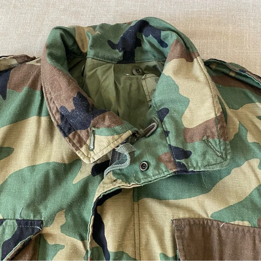 Vintage Military Woodland Camo M-65 Field Jacket